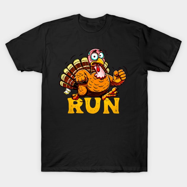 Turkey Trot Running Funny Thanksgiving Costume Run T-Shirt by alyssacutter937@gmail.com